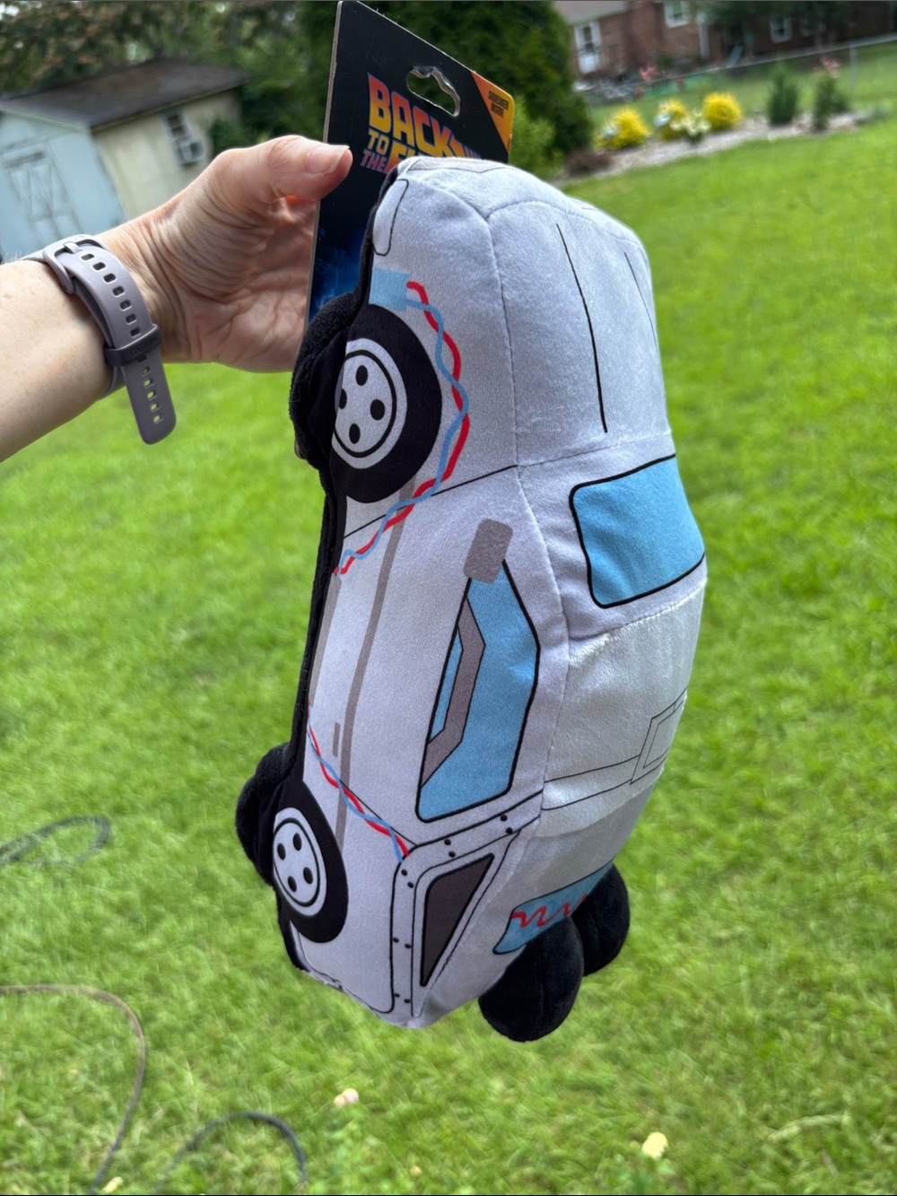 NEW DeLorean car Back To The Future Universal Studios Plush Squeaker Dog Toy - Picture 2 of 12